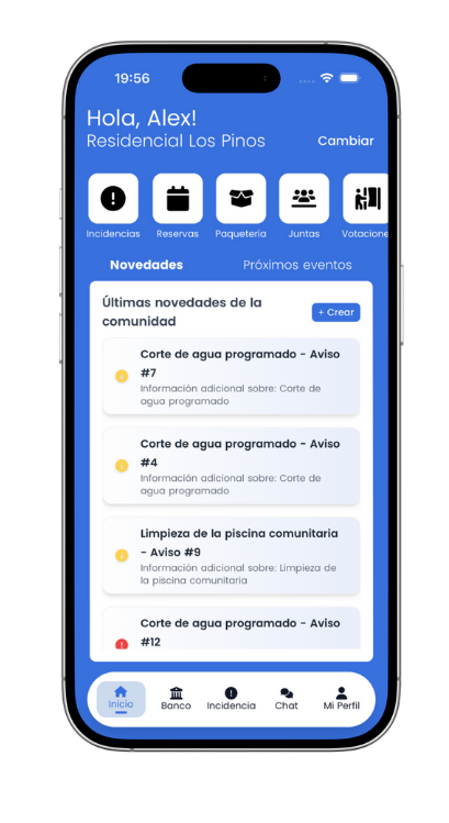 Comunidad App en móvil