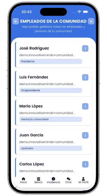 Empleados de la comunidad